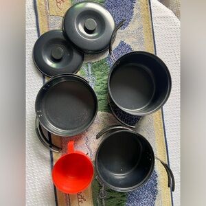 6PC. Set STANSPORT Black Granite CAMPING Cookware